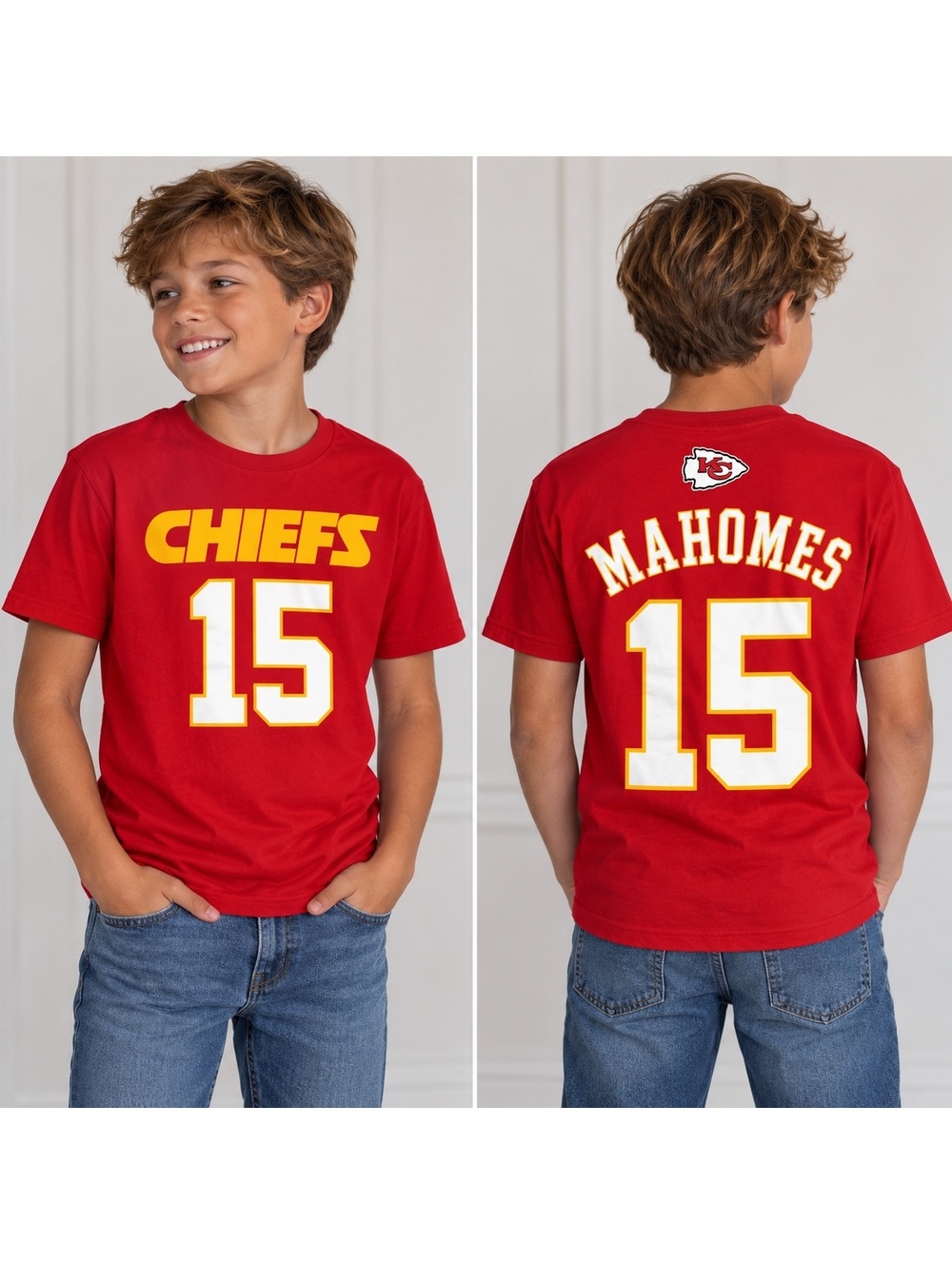 Kansas City Chiefs Mahomes #15 Youth M 10/12 Shirt